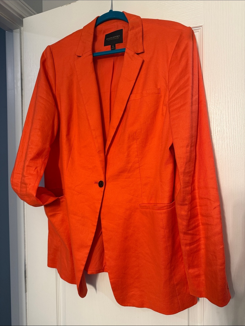 Banana Republic Bright Orange 🍊 Linen-Blend Blazer